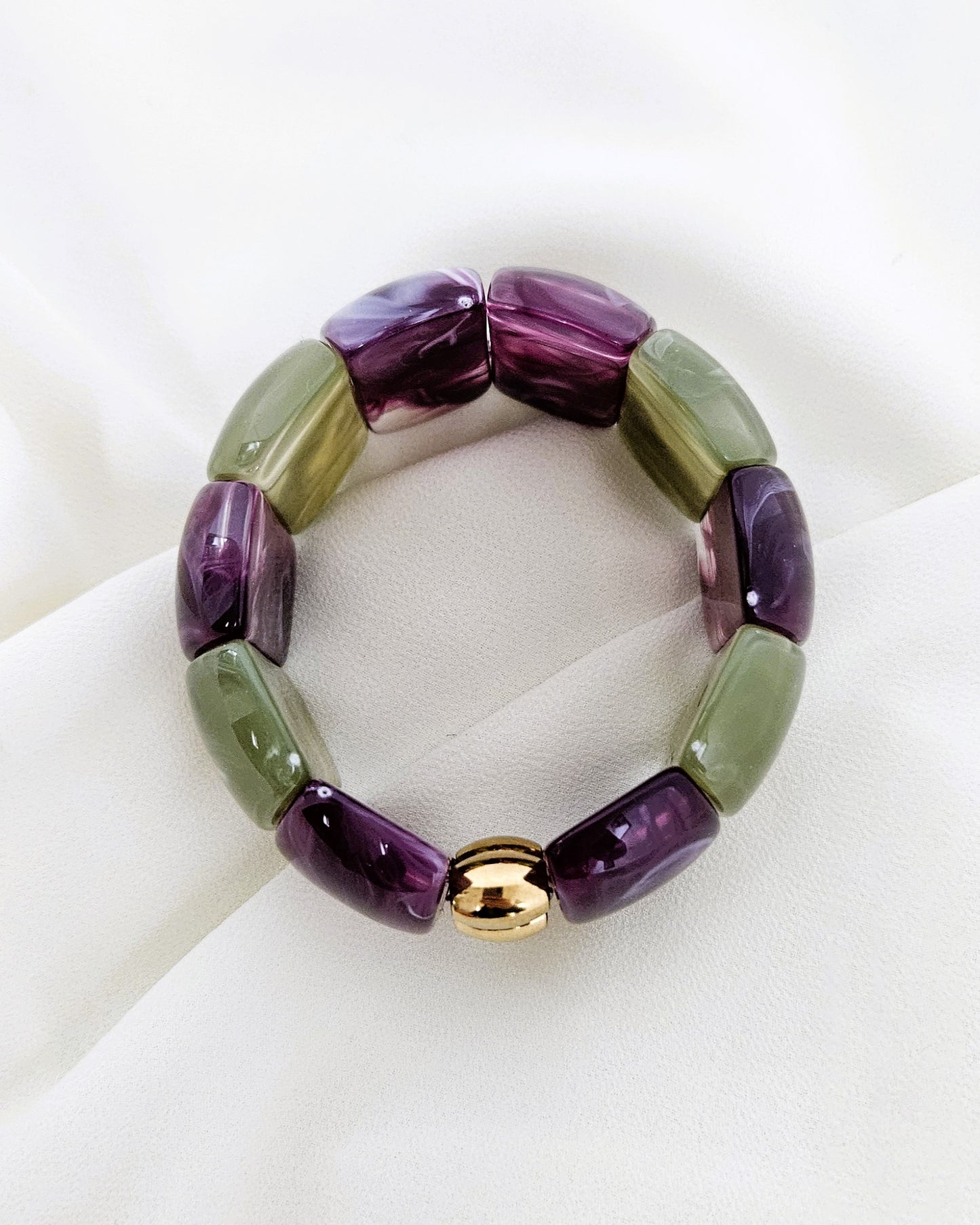 Bracelet Samba bicolore violet et vert - création bahia