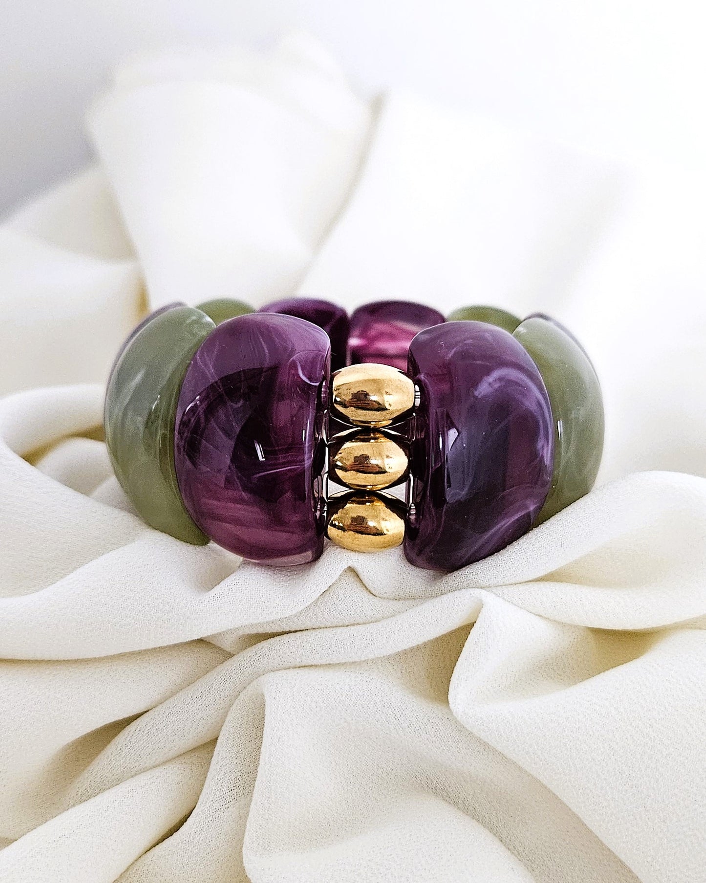 Bracelet Samba bicolore violet et vert - création bahia