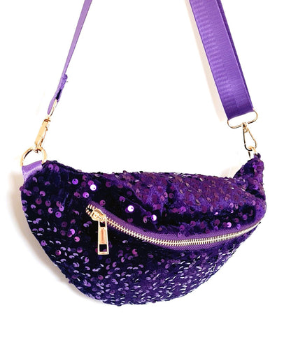 Sac banane sequins violet
