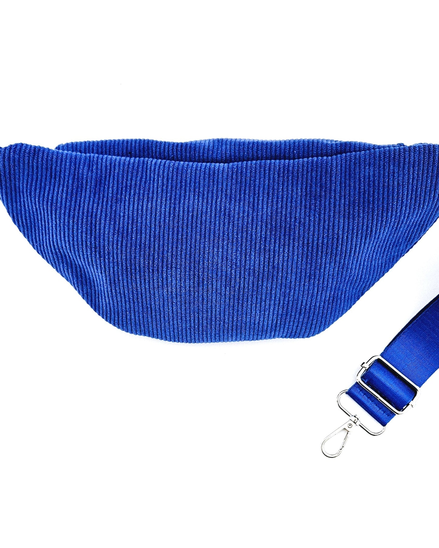 Sac banane Vic en velours côtelé bleu