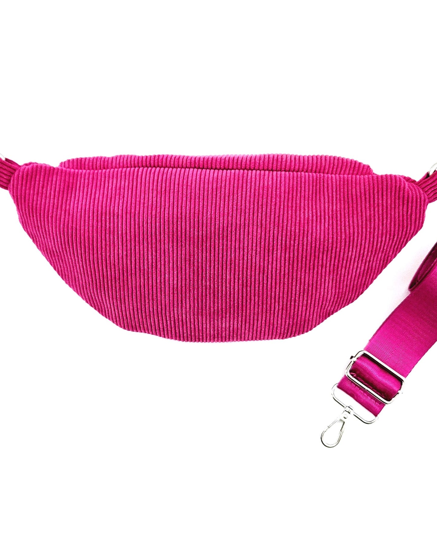 Sac banane Vic en velours côtelé rose