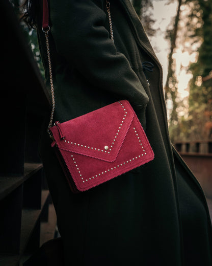 Sac Zoé bordeaux en cuir