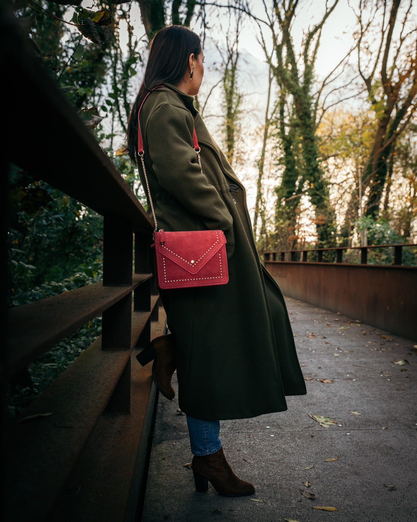 Sac Zoé bordeaux en cuir