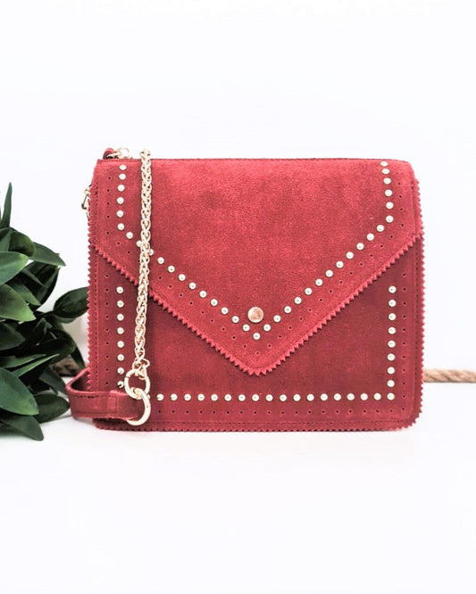 Sac Zoé bordeaux en cuir