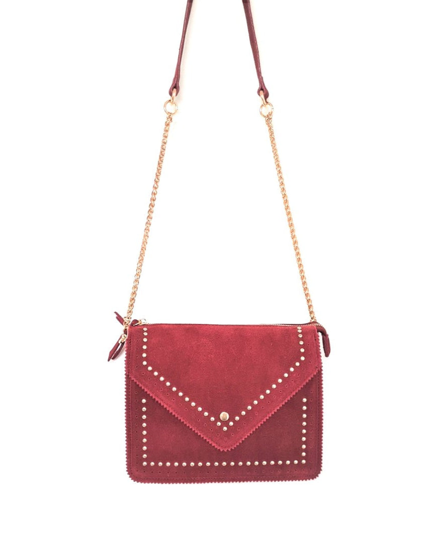 Sac Zoé bordeaux en cuir